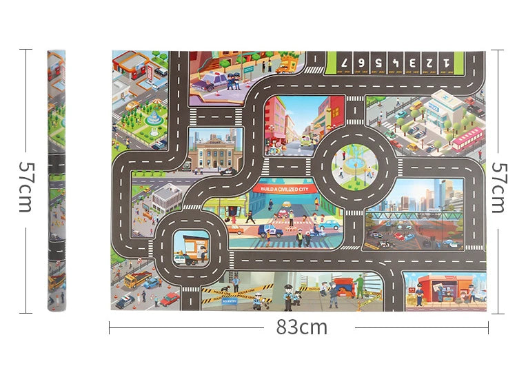 Jeu de circulation routière pour enfants, Carte de circulation imperméable