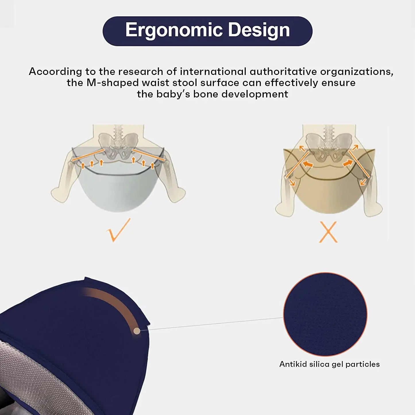 Porte-Bébé Ergonomique avec siège de hanche 6 en 1 de 0 à 48 mois