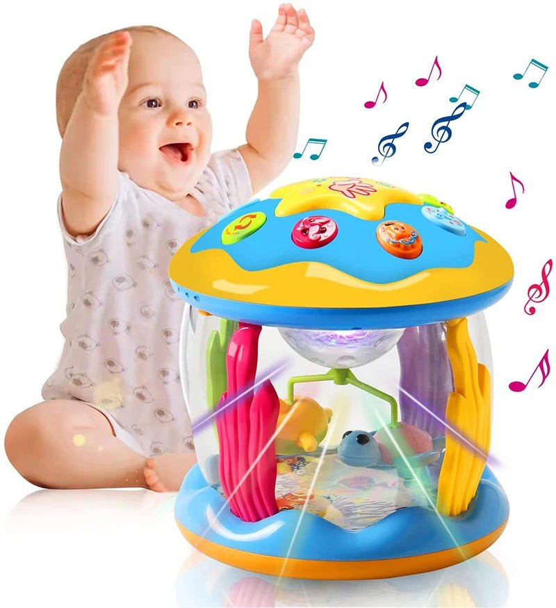 Jouets bébé 1 - 3 ans bébé projecteur rotatif de lumière océanique jouets musicaux jouets sensoriels éducatifs précoces pour les tout - petits cadeaux - Guessca