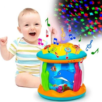 Jouets bébé 1 - 3 ans bébé projecteur rotatif de lumière océanique jouets musicaux jouets sensoriels éducatifs précoces pour les tout - petits cadeaux - Guessca