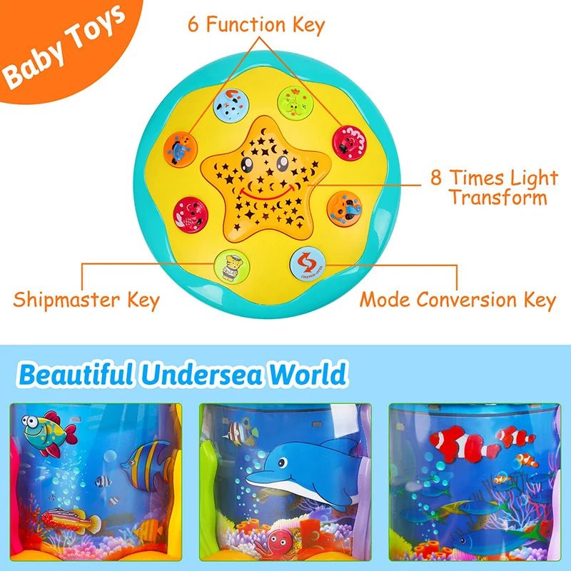 Jouets bébé 1 - 3 ans bébé projecteur rotatif de lumière océanique jouets musicaux jouets sensoriels éducatifs précoces pour les tout - petits cadeaux - Guessca