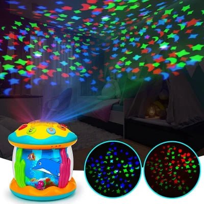 Jouets bébé 1 - 3 ans bébé projecteur rotatif de lumière océanique jouets musicaux jouets sensoriels éducatifs précoces pour les tout - petits cadeaux - Guessca