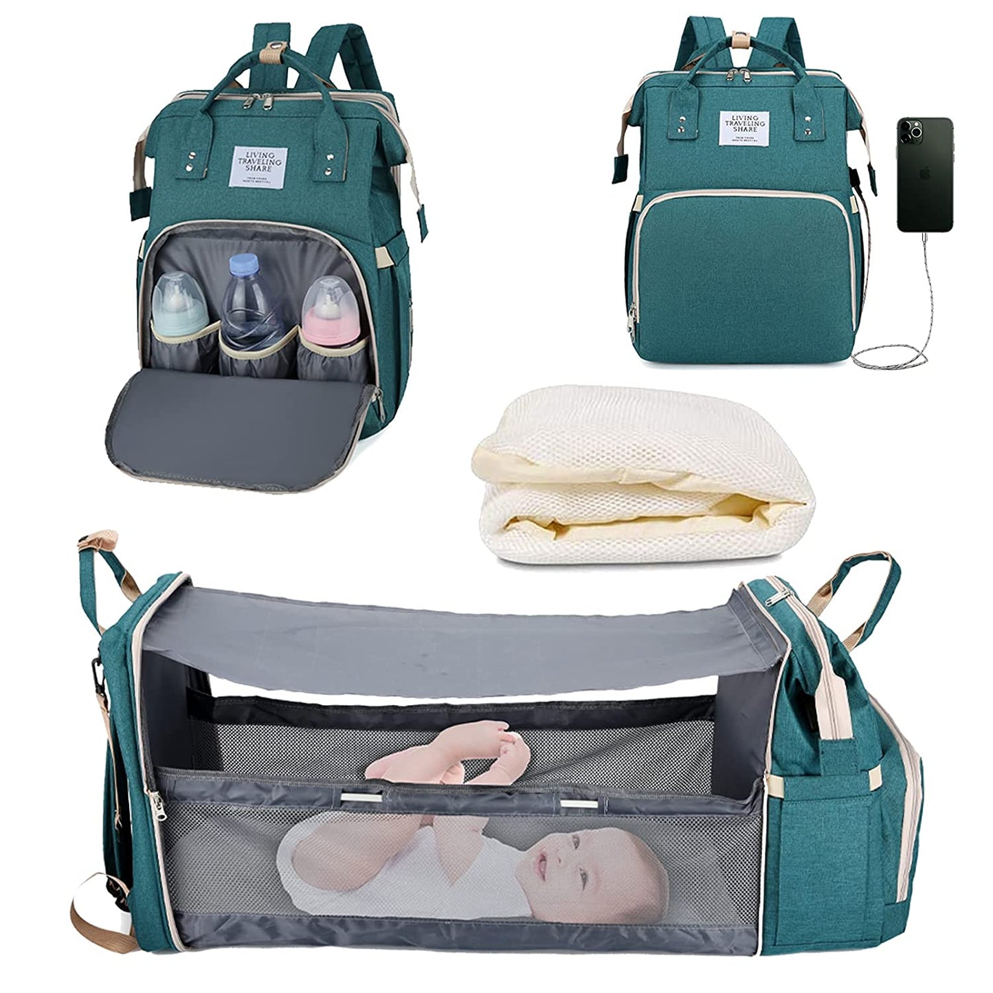 Sac à langer portatif | Berceau de voyage BabyNappy™ - Guessca